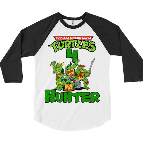 TMNT Shirt Personalized Ninja Turtles Graphic Tee Boys Girls Birthday Gift Shirt - Picture 1 of 1